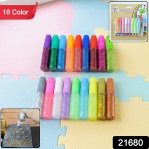 18 Assorted Color Glitter Glue Pens Set For Art Craft Decoration