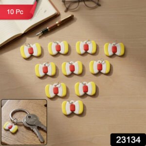 Cute Bow Shape Bag Charm Keychain Set (10 Pc)