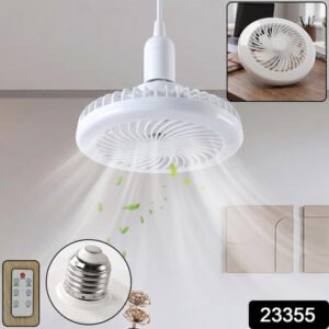 Remote Control Ceiling Fan With Light E27 Socket Led Lamp Fan For Home (1 Set)