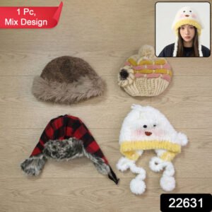 Winter Warm Woolen Cap And Lightweight Summer Fashion Cap (1 Pc Mix Random Design)