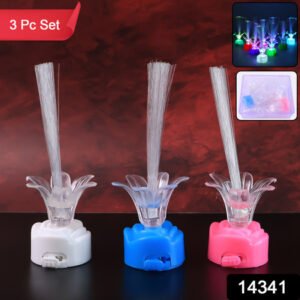 Multi-color Led Fiber Optic Flower Night Lamps (Mix Color 3 Pc)