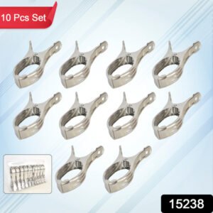 Stainless Steel Clothes Pins Beach Towel Clips (10 Pcs Set)