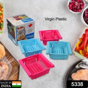 5338 Virgin Freeze Storage Unbreakable Adjustable Multi Color Tray With Extra Storage Easy To Remove Easy To Clean Pack Of 4 Tray