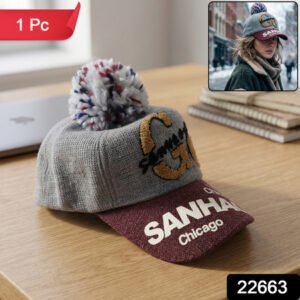 Trendy Winter Baseball Style Woolen Cap (1 Pc)