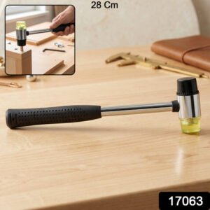 Double Head Rubber Hammer Soft Mallet With Steel Handle Non Slip Grip (1 Pc)