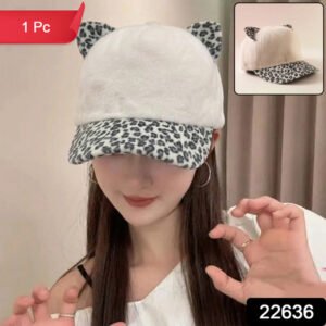 Stylish Cat Ear Designer Cap For Women Girls (1 Pc)