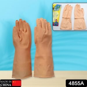 4855a Multipurpose Natural Gum Rubber Reusable Cleaning Gloves