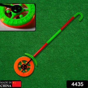 4435 Plastic Single Wheel Push Run Toy With Handle And Two Lights On Wheel. Push Toy For Kids.