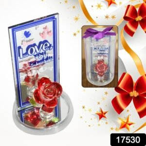 17530 Lovely Rose Gift Showpiece Love Showpiece Valentines Day Gift Cute Anniversary Wedding Birthday Boyfriend Husband Romantic Unique Gift Set Home Decoration Gift Set (1 Pc)