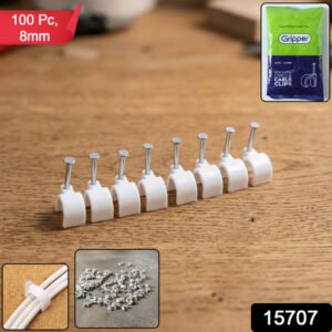 Heavy Duty Plastic Cable Clip With Steel Nail (100 Pc 8mm)