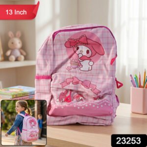Cute Bow And Bunny Design Backpack (1 Pc 13 Inch)