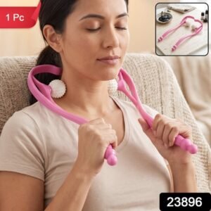 Manual Pink Neck Shoulder Massager With Spiky Ball For Pain Relief (1 Pc)