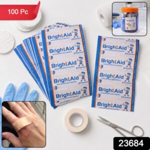 Brightaid Regular Adhesive Bandages Medicated Wound Dressing Strips (100 Pc)