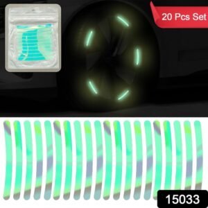 Reflective Car Wheel Stickers Multicolored 20 Pcs For Night Safety Velvet Wheels
