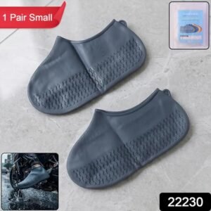 Reusable Waterproof Silicone Rain Shoe Cover Grey Small Non Slip (1 Pair)