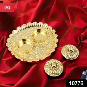Round Shape Special Puja Thali Kumkum Thali Holder (1 Pc Big)