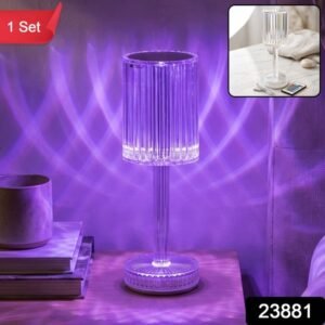 Touch Control Rgb Crystal Led Table Lamp With Remote Control (1 Set)