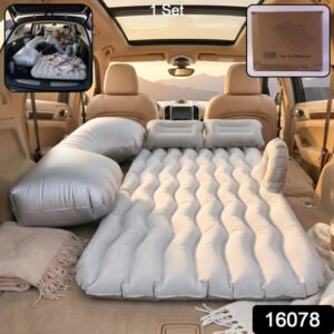 Portable Car Air Mattress Bed Set With Pump Pillows Inflatable (Grey)