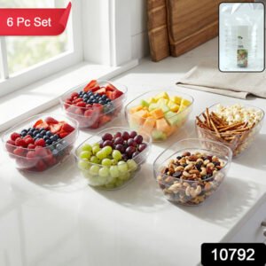 Multipurpose Transparent Serving Storage Bowls Set (6 Pc Set)