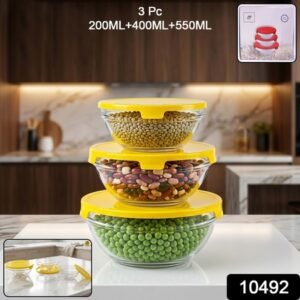 Glass Bowl Set With Lids  Versatile Kitchen Storage  Serving