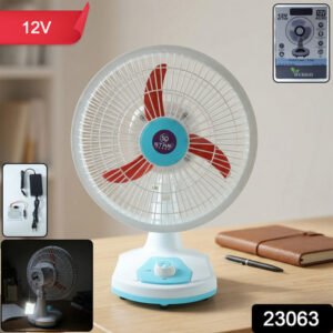 Omega 12v Rechargeable Table Fan With Led Light (1 Pc)