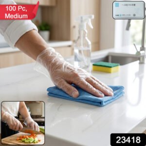 Disposable Clear Plastic Gloves (100 Pc Medium)