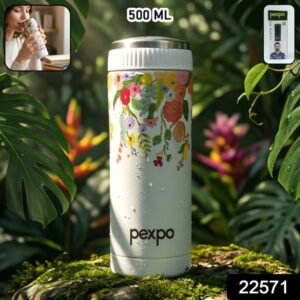 Pexpo Crypto Art Hot Cold Vacuum Insulated Stainless Steel Water Bottle 500 Ml