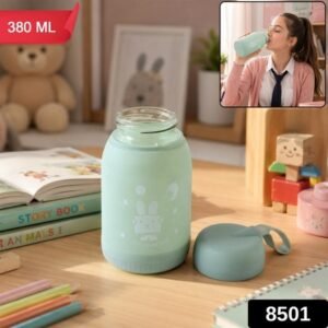 Glass Water Bottle 380ml With Lid (1 Pc)