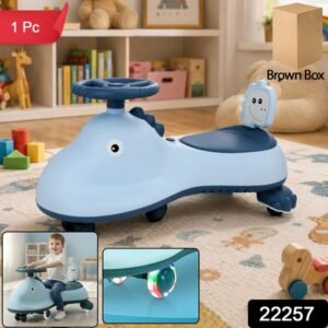 Kids Swing Car Ride On Toy With Music Blue Shark Design Magic Twist Car (1 Pc)