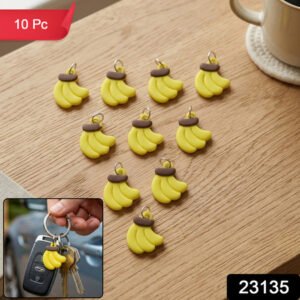 Cute Banana Shape Bag Charm Keychain Set (10 Pc)