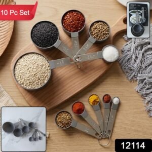 Plastic Measuring Cups And Spoons Set For Kitchen Baking Cooking (1 Set)