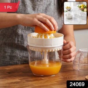 Plastic Mini Manual Citrus Lemon Orange Squeezer With Cup (1 Pc)