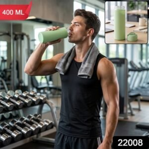 400 Ml Glass Water Bottle With Silicone Sleeve For Gym Office (1 Pc)