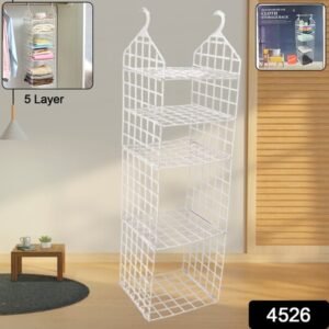 4526 Multipurpose 5 Layer Folding Clothes Storage Rackscloset For Students Wardrobe Shelves Socks Scarf T-shirt Etchanging Organizer Storage Holders Racks