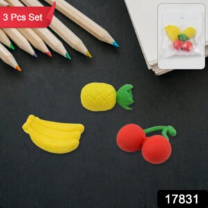 Mix Design Fancy Stylish Colorful Erasers (1 Set 3 Pc Set)