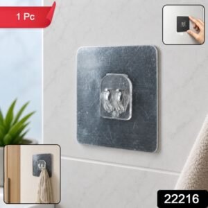 Self-adhesive Transparent Wall Hook Punch-free Strong Sticky Holder (1 Pc)