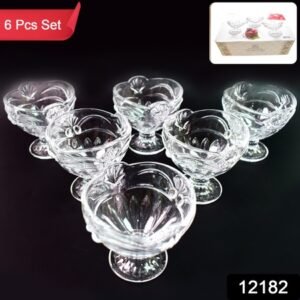 Glass Ice-cream Cup Set Home Kitchen Serving Or Dessert Cup (6 Pcs Set)