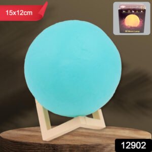 Moon Night Lamp Blue Color With Plastic Stand (15 X12 Cm 1 Pc)