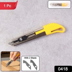 Heavy-duty Stainless Steel Body Utility Cutter Knife (1 Pc With 2 Extra Blade)