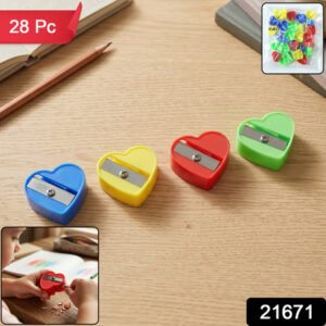 Heart Shape Pencil Sharpener (28 Pc Set)