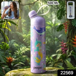 Pexpo Pico Art Printed Hot Cold Insulated Stainless Steel Water Bottle 500 Ml
