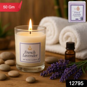 Inlief French Lavender Soy Blend Scented Candle In Glass Jar (50gm 1 Pc)