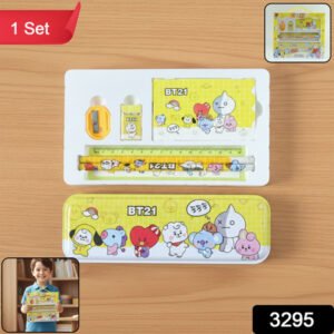Premium Cartoon Printed Pencil Box Stationery Set (1 Pc)