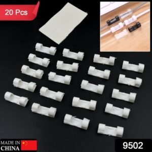 9502 Plastic Clips Stronger Adhesive Tape Cable Manager Wire Manager Wire Clamp Wire Clips For Cable Cable Organizer Cord Holder Cord Clips For Car Office And Home (20 Pcs Set)