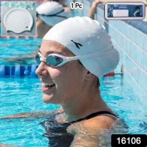Konex Flexible Silicone Swimming Cap Waterproof Swim Hat For Adults Kids (1 Pc)