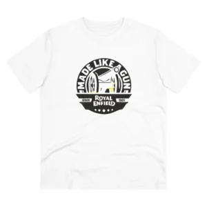 Men's PC Cotton Bike Ride Design Printed T Shirt (Color: White, Thread Count: 180GSM)