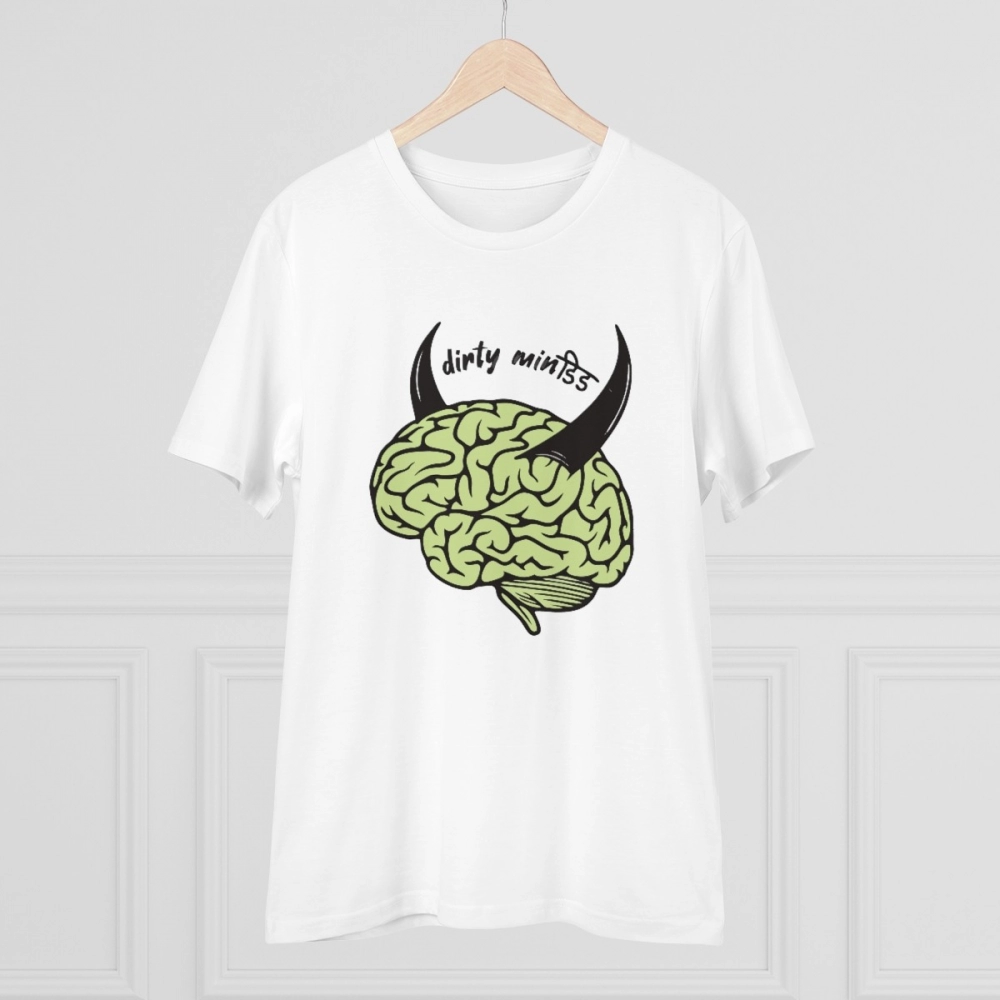 Men's PC Cotton Dirty Minddid Printed T Shirt (Color: White, Thread Count: 180GSM) - Image 5