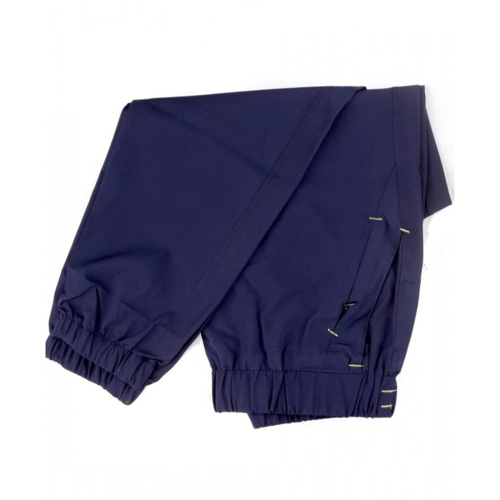 Men's Polyster Solid Track Pant-Lower (Navy Blue) - Image 4