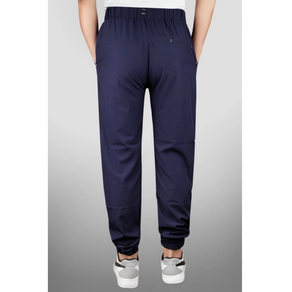Men's Polyster Solid Track Pant-Lower (Navy Blue) - Image 2