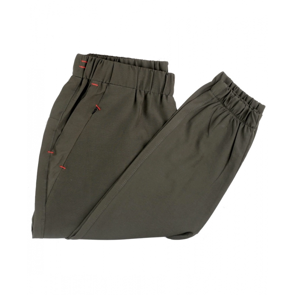 Men's Polyster Solid Track Pant-Lower (Dark Green) - Image 4